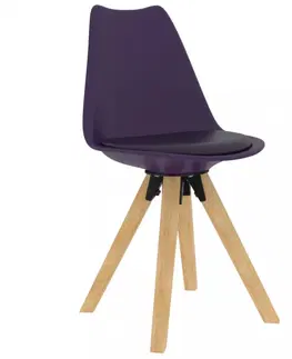 Jedálenské stoličky a kreslá Jedálenská stolička 2 ks plast / umelá koža / buk Dekorhome Svetlo modrá