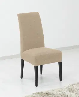 Stoličky Poťah elastický na celú stoličku, komplet 2 ks Denia, smotanový
