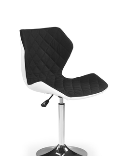 Barové stoličky HALMAR Matrix 2 barová stolička čierna / biela / chróm