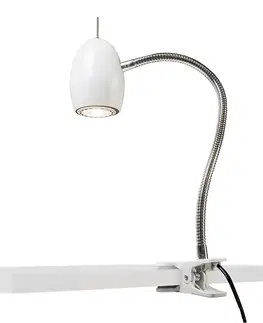 Stolove lampy Dizajnová príchytka bodová biela s ohybným ramenom - Egg