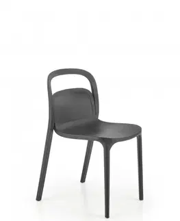Jedálenské zostavy Stohovateľná jedálenská stolička K490 Halmar Čierna