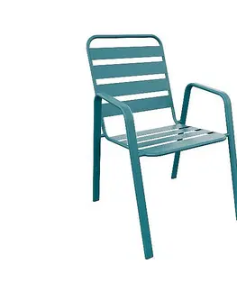 Záhradné stoličky a kreslá DEOKORK Kovové kreslo PRAGA (rôzne farby) zelená RAL 6021
