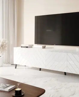 TV stolíky CAMA MEBLE Abeto 200 tv stolík biela / biely lesk