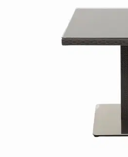 Stolčeky DEOKORK Záhradný ratanový stôl GINA 80x80 cm (hnedá)