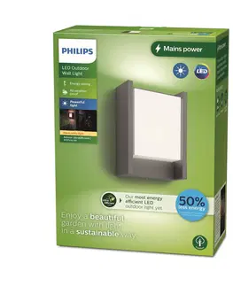 Vonkajšie nástenné svietidlá Philips Philips LED vonkajšie nástenné svietidlo Arbour UE, 1 svetlo 2 700 K
