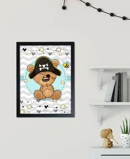 Obrazy do detskej izby Obraz medvedíka piráta do detskej izby