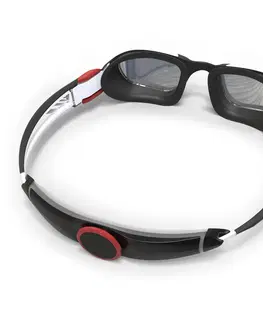 plávanie Plavecké okuliare Turn zrkadlové sklá jednotná veľkosť čierno-bielo-červené