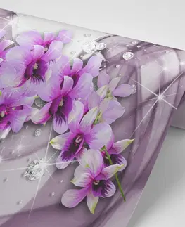 Tapety kvety Tapeta fialové kvety na abstraktnom pozadí