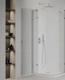 Vane MEXEN/S - Roma Duo sprchovací kút 70x70, transparent, chróm + vanička so sifónom 854-070-070-01-02-4010