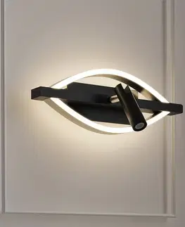 Nástenné svietidlá Lucande Lucande Matwei nástenná LED lampa, oválna, nikel