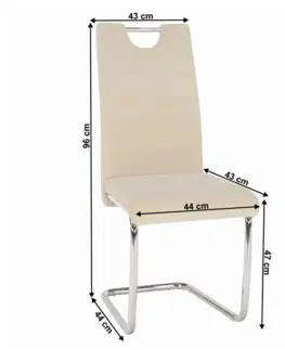 Stoličky Jedálenská stolička, béžová Dulux Velvet látka/svetlé šitie, ABIRA NEW