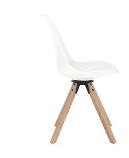 Jedálenské stoličky KONDELA Etosa otočná jedálenská stolička biela / buk