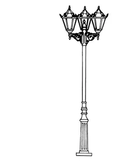 Verejné osvetlenie Albert Leuchten Štýl vidieckeho domu stĺpové svietidlo 756 S, 3pl