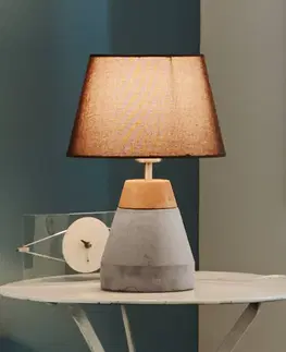 Stolové lampy EGLO Textilná stolná lampa Tarega betónový podstavec