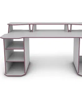 Moderné kancelárske stoly Písací stôl Matrix 4 bílá/fialový