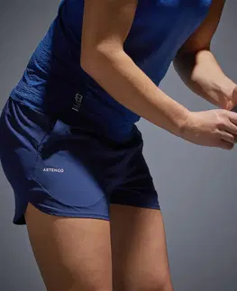 bedminton Dámske tenisové šortky Dry 500 s vreckami modré