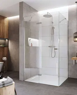 Sprchovacie kúty MEREO - Sprchový kút, Novea, obdĺžnik, 110x100 cm, chróm ALU, sklo Číre, dvere ľavé a pevný diel CK10516ZL