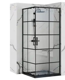 Sprchovacie kúty REA/S - Sprchovací kút CONCEPT 80x80 - čierny So sprchovou vaničkou Savoy KPL-K1003