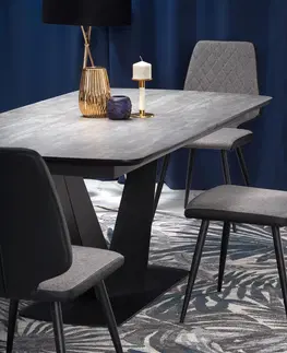 Jedálenské stoly HALMAR Vinston rozkladací jedálenský stôl tmavosivá / čierna