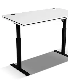 Moderné kancelárske stoly Písací stolík s elektrickým regulovaním výšky Malta svetlo sivá typ 161 (pracovná doska 56 mm)