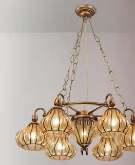 Závesné svietidlá Siru Carro závesná lampa so 7 sklenenými tienidlami