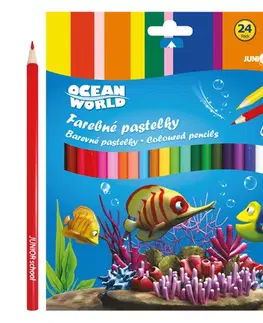 Hračky JUNIOR - Pastelky Ocean World trojhranné 24 ks