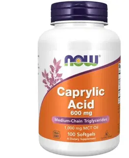 Ostatné špeciálne doplnky výživy Now Foods Kyselina Kaprylová 600 mg 100 kapsúl