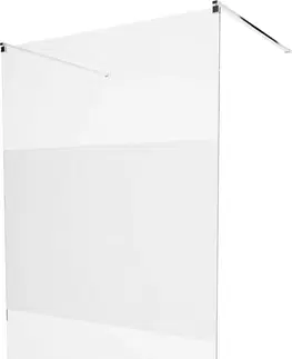 Sprchové dvere MEXEN/S - KIOTO samostatne stojaca sprchová zástena 100 x 200, transparent/matné sklo 8 mm, chróm 800-100-002-01-35