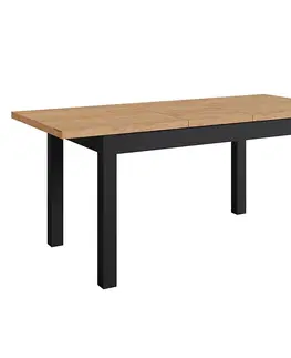 Stoly v podkrovnom štýle Rozkladací stôl Mini 135/175x80cm čierna/craft