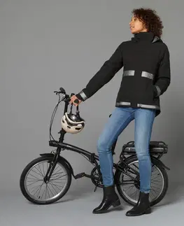 bundy a vesty Dámska hrejivá cyklistická bunda 540 viditeľná v tme čierna