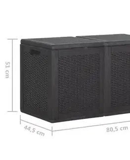 Záhradné úložné boxy Záhradný úložný box polypropylén Dekorhome 43x44x51 cm