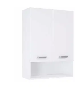 Závesné kúpeľňové skrinky Závesná kúpeľňová skrinka nad práčkou Uno 70 2D white
