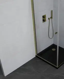 Vane MEXEN/S - Pretória sprchovací kút 70x70, transparent, zlatá + sprchová vanička vrátane sifónu 852-070-070-50-00-4070G