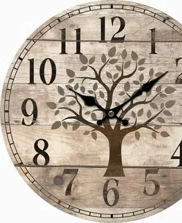 Hodiny Drevené nástenné hodiny Old tree, pr. 34 cm