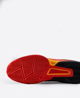 pánske tenisky Pánska tenisová obuv TS560 na antuku oranžová