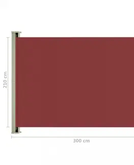 Bočné markízy Zaťahovacia bočná markíza 220x300 cm Dekorhome Červená