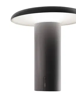 Stolové lampy Artemide Stolná LED lampa Artemide Takku s dobíjacou batériou, čierna