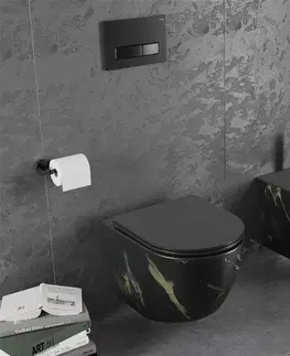 Záchody MEXEN - Lena Závesná WC misa vrátane sedátka s slow-slim, Duroplastu, čierny kameň 30224098