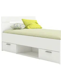 Postele KONDELA Michigan New 90 jednolôžková posteľ s úložným priestorom biela