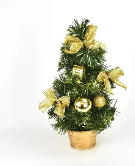 Vianočné dekorácie Vianočný stromček zdobený Lisa zlatá, 30 cm