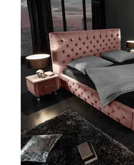 Postele LuxD Dizajnová posteľ Laney 160x200 cm staroružový zamat