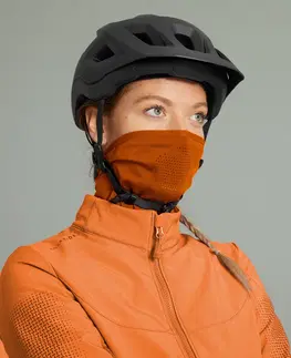 bundy a vesty Dámska zimná bunda na horskú cyklistiku oranžová