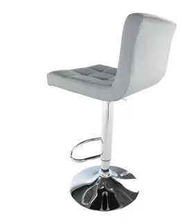 Barové stoličky KONDELA Kandy New barová stolička sivá / chróm