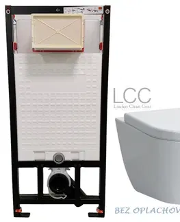 Záchody DEANTE Podstavný rám, pre závesné WC misy bez tlačidla + WC LAUFEN PRO LCC RIMLESS + SEDADLO CST_WC01 X LP2