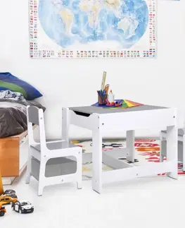 Detské stoly a stoličky Detský set MDF Dekorhome Biela