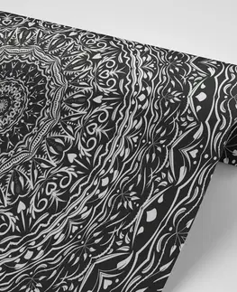 Samolepiace tapety Samolepiaca tapeta Mandala vo vintage štýle v čiernobielom