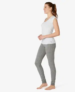 nohavice Dámske nohavice na fitness a džoging Slim 520 sivé