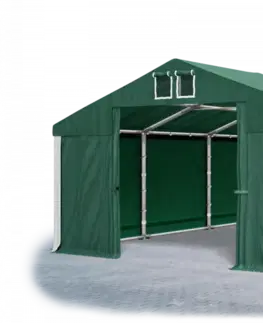 Záhrada Skladový stan 5x10x2,5m strecha PVC 560g/m2 boky PVC 500g/m2 konštrukcie ZIMA PLUS Zelená Zelená Bílá