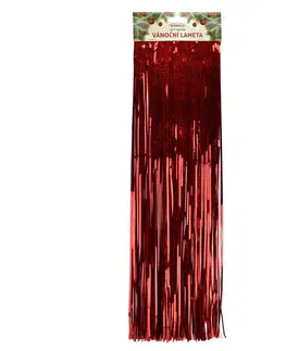 Vianočné dekorácie Lameta vianočná červená, 50 x 100 cm, laser efekt
