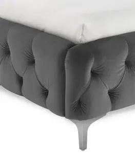 Postele LuxD Dizajnová posteľ Rococo 180 x 200 cm sivý zamat